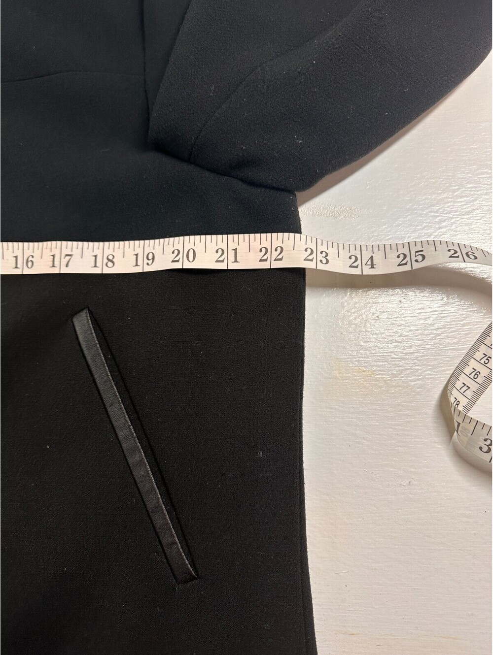 Vintage Womens Banana Republic Black Collarless Car Coat Mid-Length Jacket SzXL - Picture 7 of 11